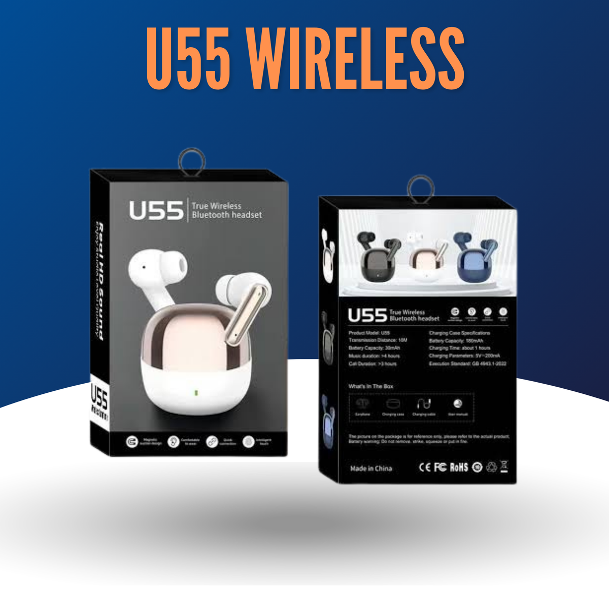 True Wireless Headset Earbuds U55