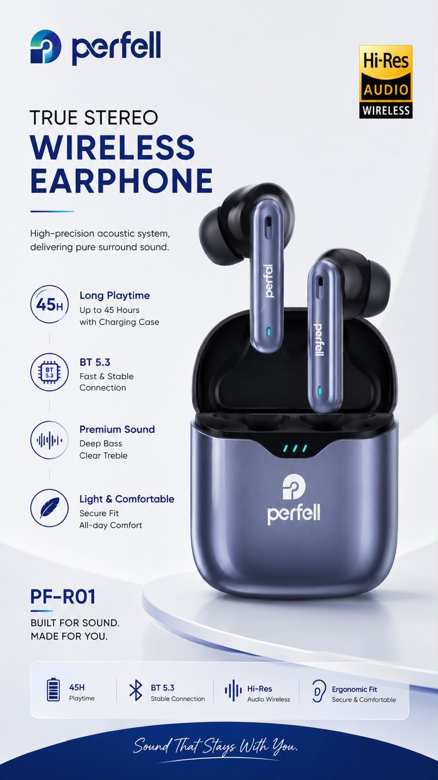 Perfell Brand True Wireless Earbuds R01