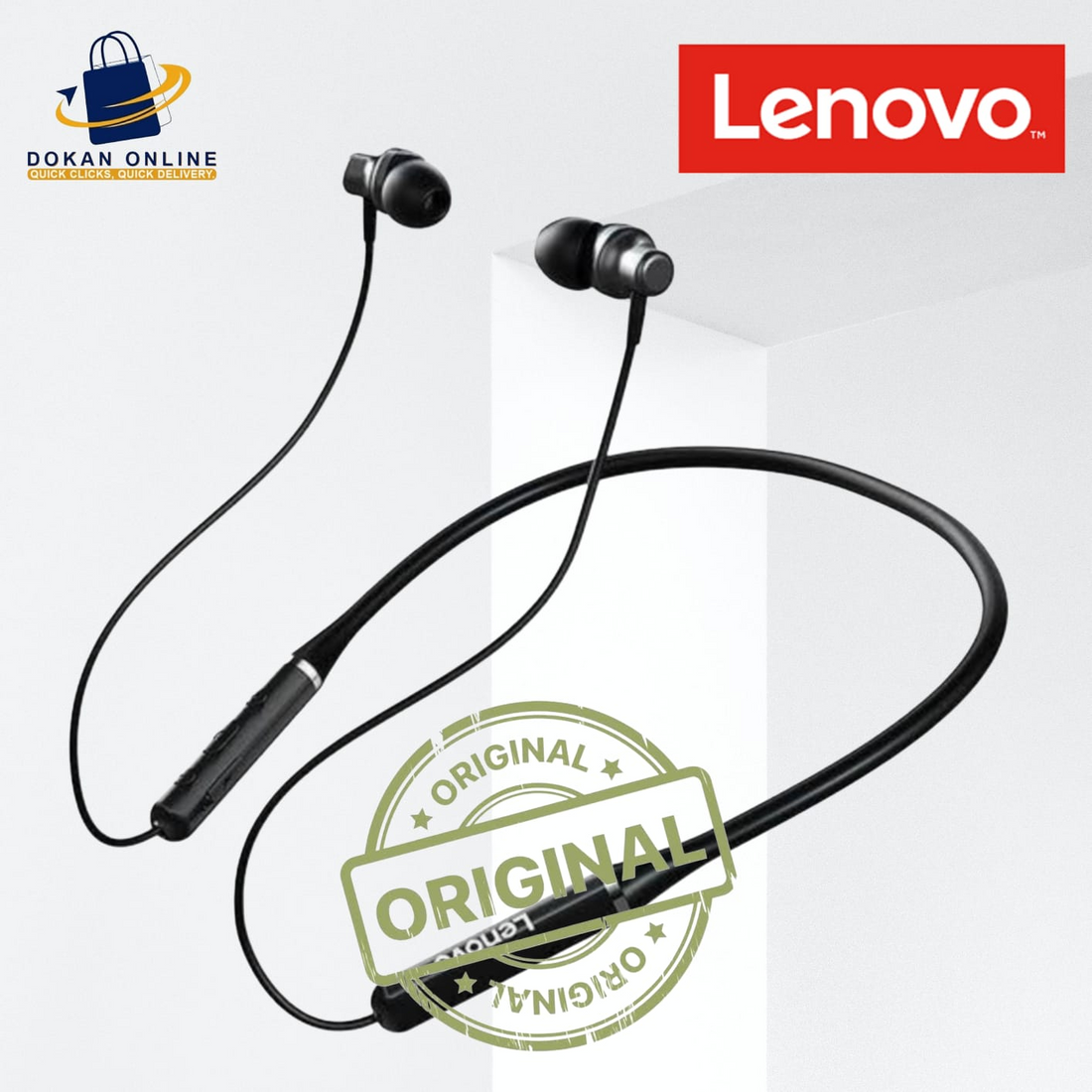 LENOVO HE05 Bluetooth Headset Neckband Original