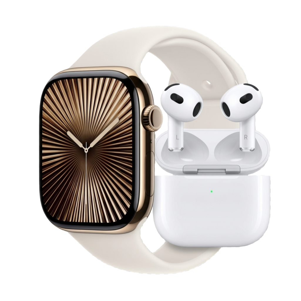 Apple Logo Series 10 Smart Watch And Apple Airpods Pro 4 ANC