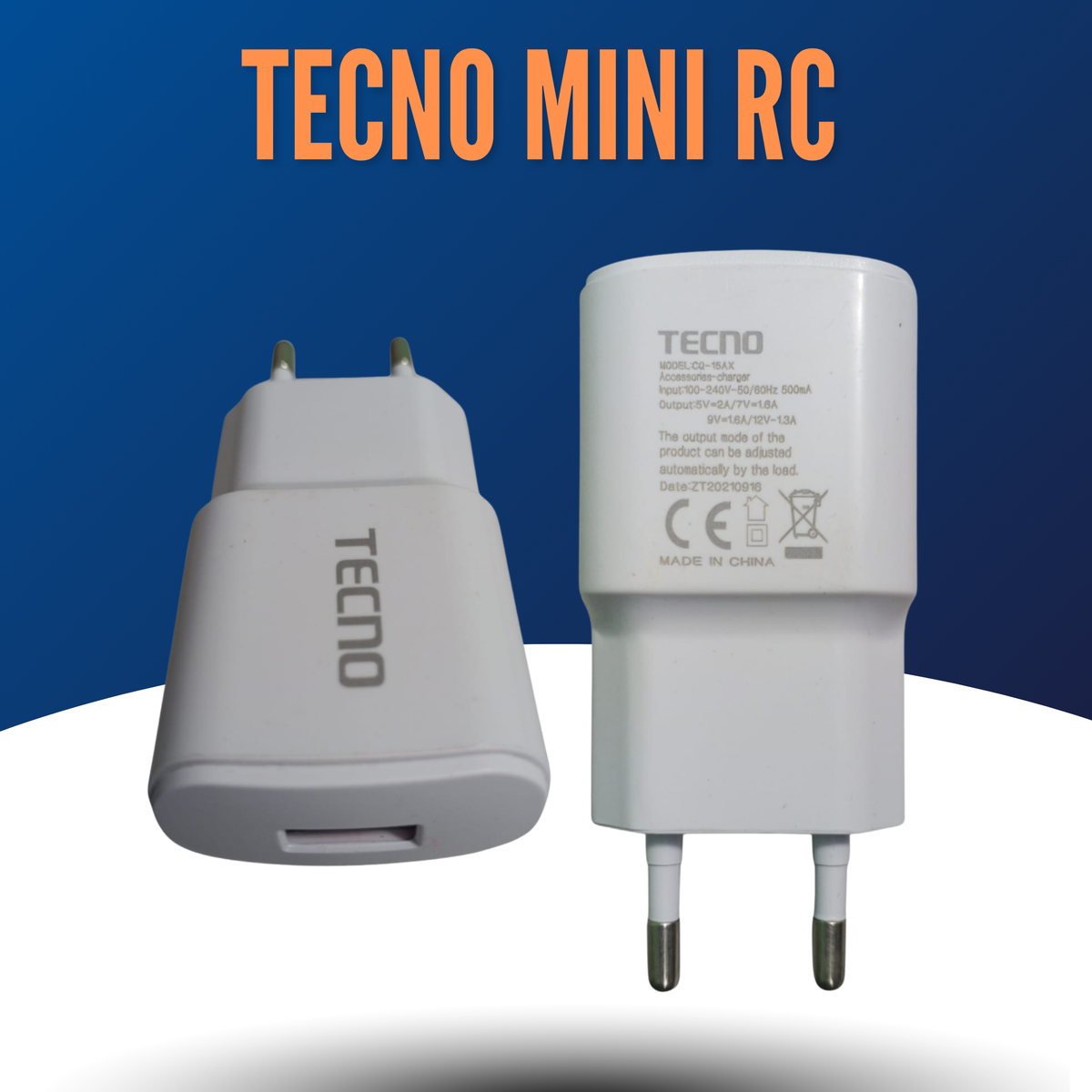 TECNO Brand Quick Mini Charger With Cable