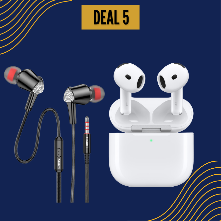 DEAL 5 Airpods Pro 4 ANC Active - LOGIN Brand Handsfree L-303